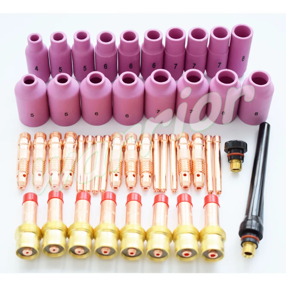 48pcs TIG Torch Consumables Accessories KIT TIG Gas Lens Insulator Nozzle Collet Body Back Cap for WP 17 18 26
48pcs TIG Torch Consumables Accessories KIT TIG Gas Lens Insulator Nozzle Collet Body Back Cap for WP 17 18 26