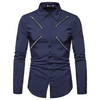 High Quality Men Shirt Long Sleeve Solid Formal Business Shirt Slim Fit Zipper Decoration Man Dress Shirts Turn-down Collar
High Quality Men Shirt Long Sleeve Solid Formal Business Shirt Slim Fit Zipper Decoration Man Dress Shirts Turn-down Collar