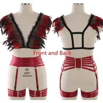 Women Sexy Lingerie Exotic Apparel Feather Bondage Harness Set Punk Goth Harajuku Rave Body Harness Fetish Crop Top Cage Bra
Women Sexy Lingerie Exotic Apparel Feather Bondage Harness Set Punk Goth Harajuku Rave Body Harness Fetish Crop Top Cage Bra
