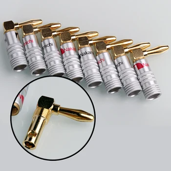 8PCS Nakamichi Angle Speaker Banana Plug Adapter 4mm Wire Connector 24K Gold Plated For HiFi Audio
8PCS Nakamichi Angle Speaker Banana Plug Adapter 4mm Wire Connector 24K Gold Plated For HiFi Audio