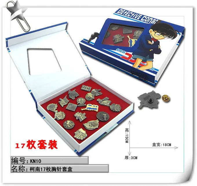 17pcs/set Detective Conan Anime Metal Badge Cartoon Design Brooch Cosplay Accessories Decoration for Men/Women Gift
17pcs/set Detective Conan Anime Metal Badge Cartoon Design Brooch Cosplay Accessories Decoration for Men/Women Gift