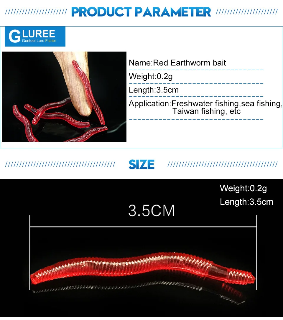 GLUREE-50Pcs-Lot-3.5cm-Red-Worms-EarthWorm-Soft-Fishing-Lures-Worm-Bait-Soft-Artificial-Baits-Lifelike-Carp-Fishing-Tackle_03
