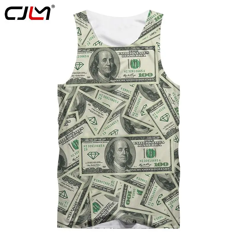Мужские майки CJLM, 2018, летний топ с 3d забавным принтом долларов США, топы для мужчин, уличная одежда в стиле хип-хоп, без рукавов, повседневная майка
Мужские майки CJLM, 2018, летний топ с 3d забавным принтом долларов США, топы для мужчин, уличная одежда в стиле хип-хоп, без рукавов, повседневная майка