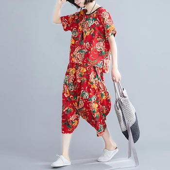 Summer Style Ethnic Print Women 2 Piece Set Top And Pants Loose Comfortable Conjunto Feminino Casual Cropped Wide Leg Trousers
Summer Style Ethnic Print Women 2 Piece Set Top And Pants Loose Comfortable Conjunto Feminino Casual Cropped Wide Leg Trousers