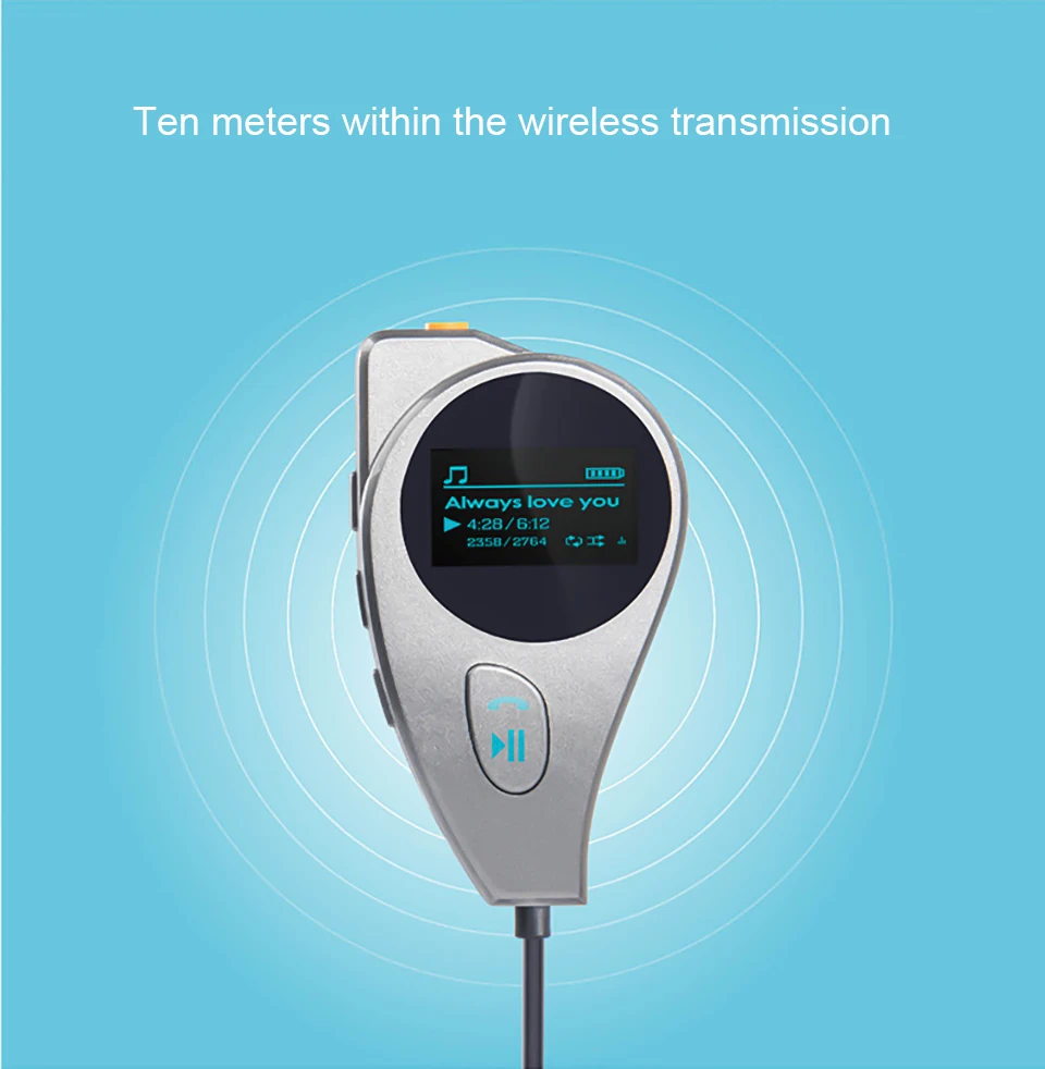 Cunymagos Bluetooth Car Kit mp3 Music Player FM Transmitter Modulator 2.1A Dual USB Car Charger Support U Disk TF Card DC 1224V (2)