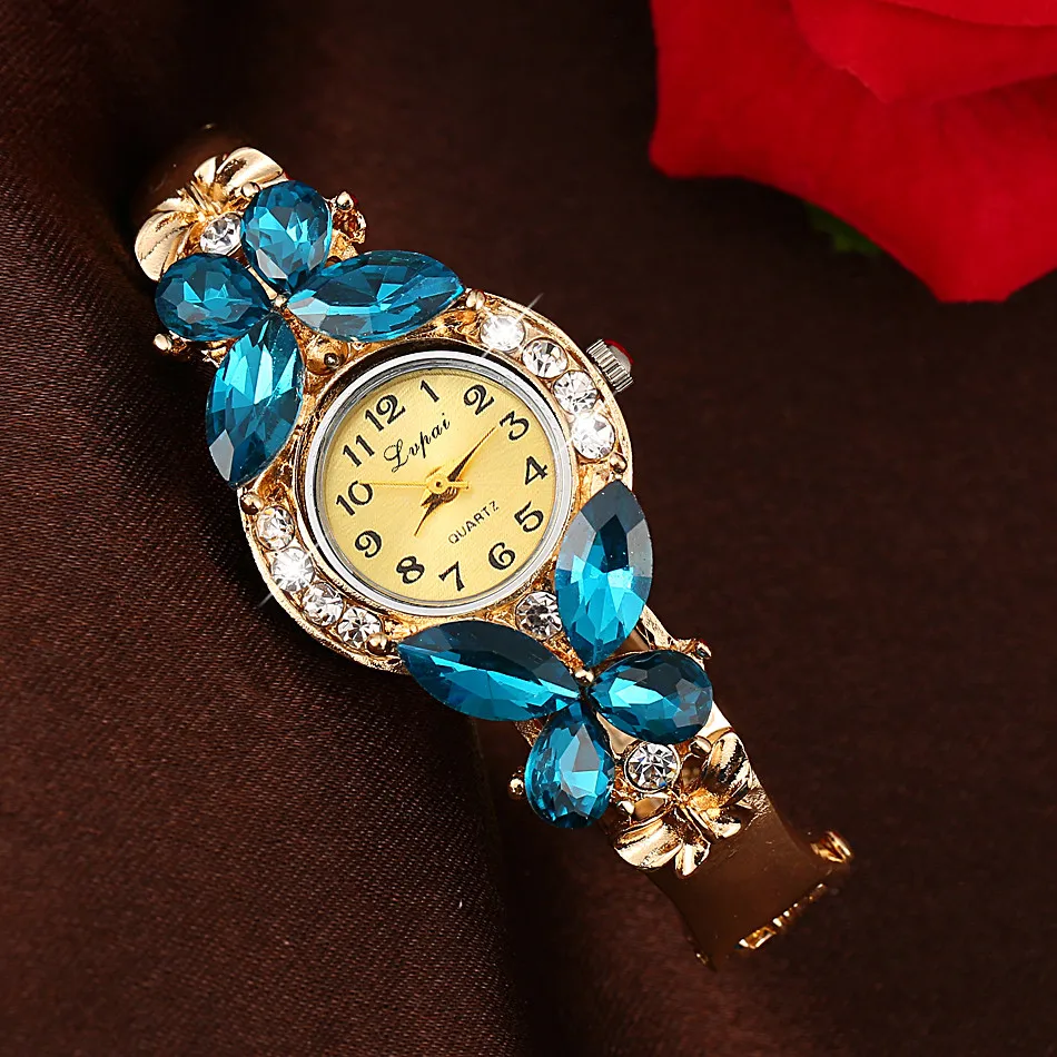 Lvpai Fashion Gold Watches Bracelet Watch Women Flower Gemstone Classic Alloy Wristwatch Women Dress Watches New Quartz Watch Ff
Lvpai Fashion Gold Watches Bracelet Watch Women Flower Gemstone Classic Alloy Wristwatch Women Dress Watches New Quartz Watch Ff