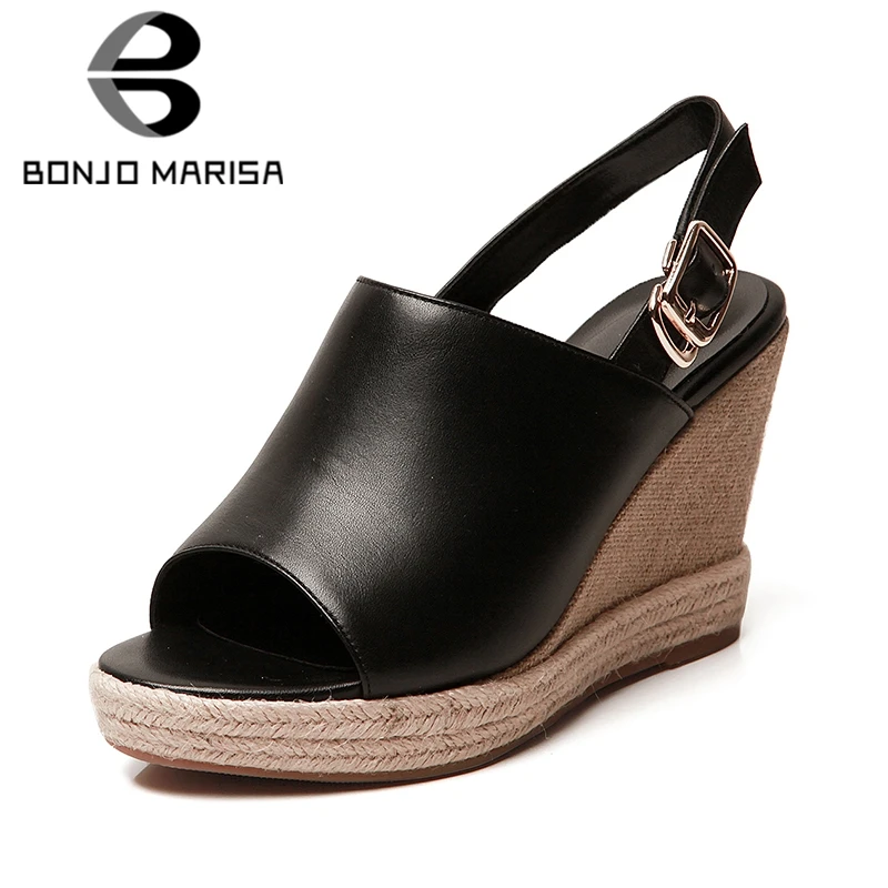 BONJOMARISA 2020 New Consice Solid Platform Sandals Women Summer Cow Leather High Heels Sandals Women Wedges Shoes Woman
BONJOMARISA 2020 New Consice Solid Platform Sandals Women Summer Cow Leather High Heels Sandals Women Wedges Shoes Woman