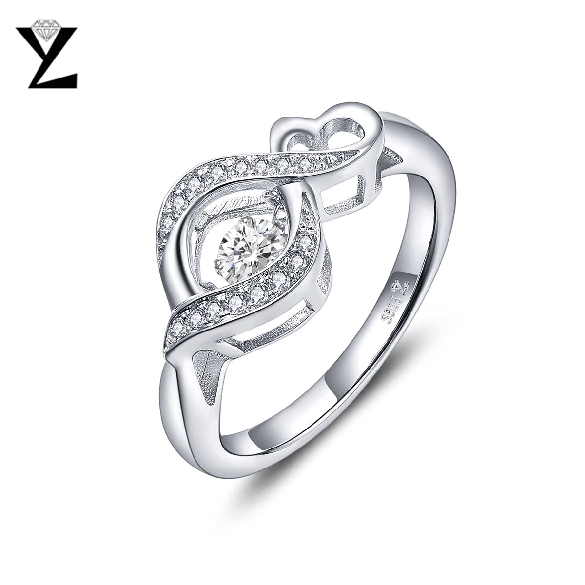 YL 925 серебро Танцы топаз Обручение кольца Для женщин Fine Jewelry свадебный подарок|ring