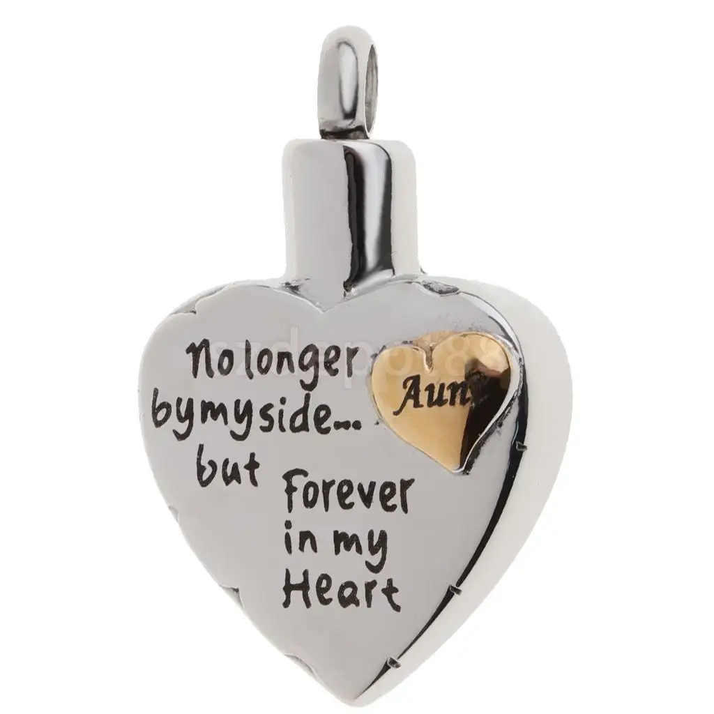 Dad Mom Son Sister Daughter Family Members Love Heart Cremation Urn Stainless Steel Pendant Forever In My Heart