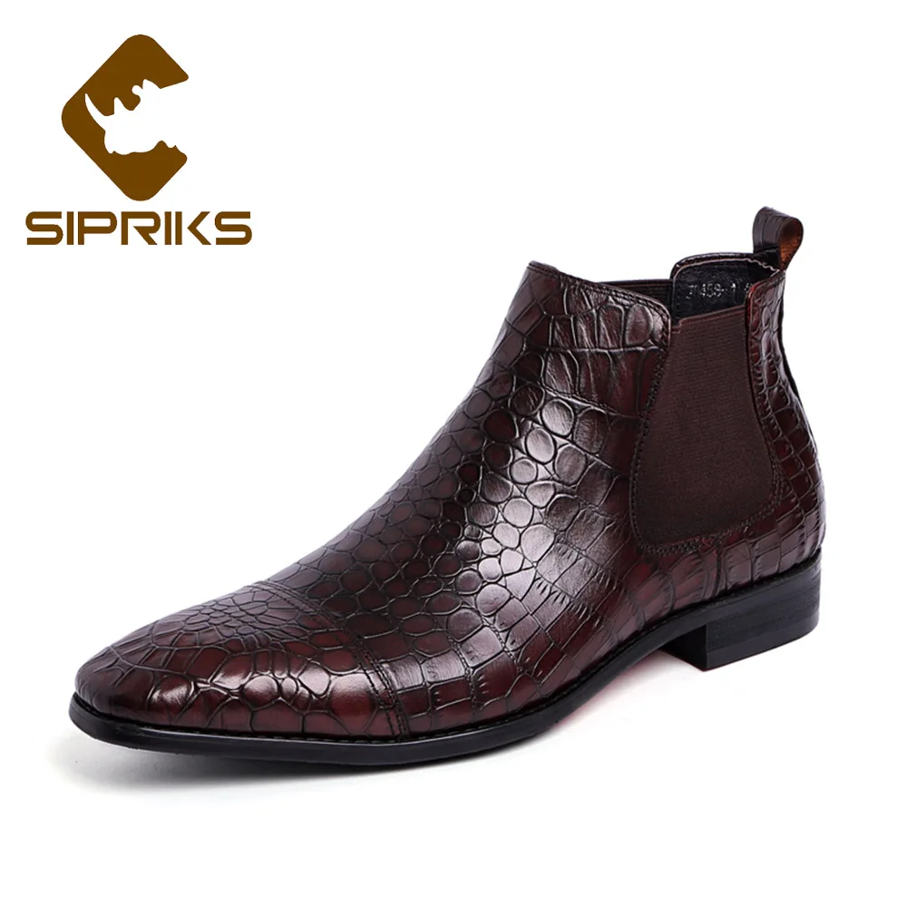 Фото Мужские ковбойские ботинки Sipriks импортные коричневые кожаные - купить