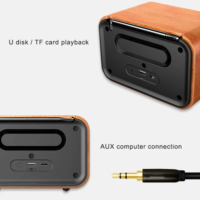 New Retro FM Radio Bluetooth Speaker Wireless AUX Subwoofer Dual Speakers TF Card Support
New Retro FM Radio Bluetooth Speaker Wireless AUX Subwoofer Dual Speakers TF Card Support