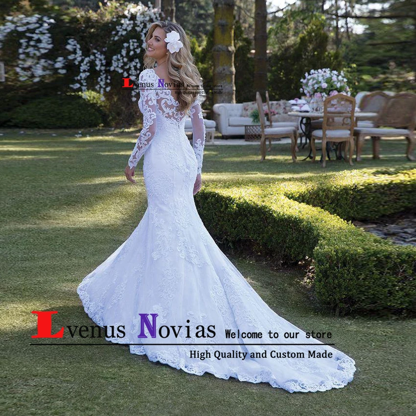 Sexy Mermaid Wedding Dress Long Sleeves Lace Pearls Gorgesous Wedding Gowns 2019 Bride Dresses Custom Made Vestido De Noiva
Sexy Mermaid Wedding Dress Long Sleeves Lace Pearls Gorgesous Wedding Gowns 2019 Bride Dresses Custom Made Vestido De Noiva