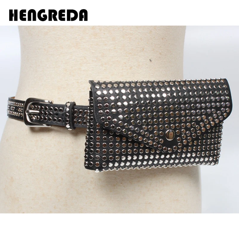 Women Rivets Waist Bags PU Belt Bag 2018 Ladies Fanny Pack Hengreda Fashion Purse for Travel Party Fit 5.5" Phone
Women Rivets Waist Bags PU Belt Bag 2018 Ladies Fanny Pack Hengreda Fashion Purse for Travel Party Fit 5.5" Phone