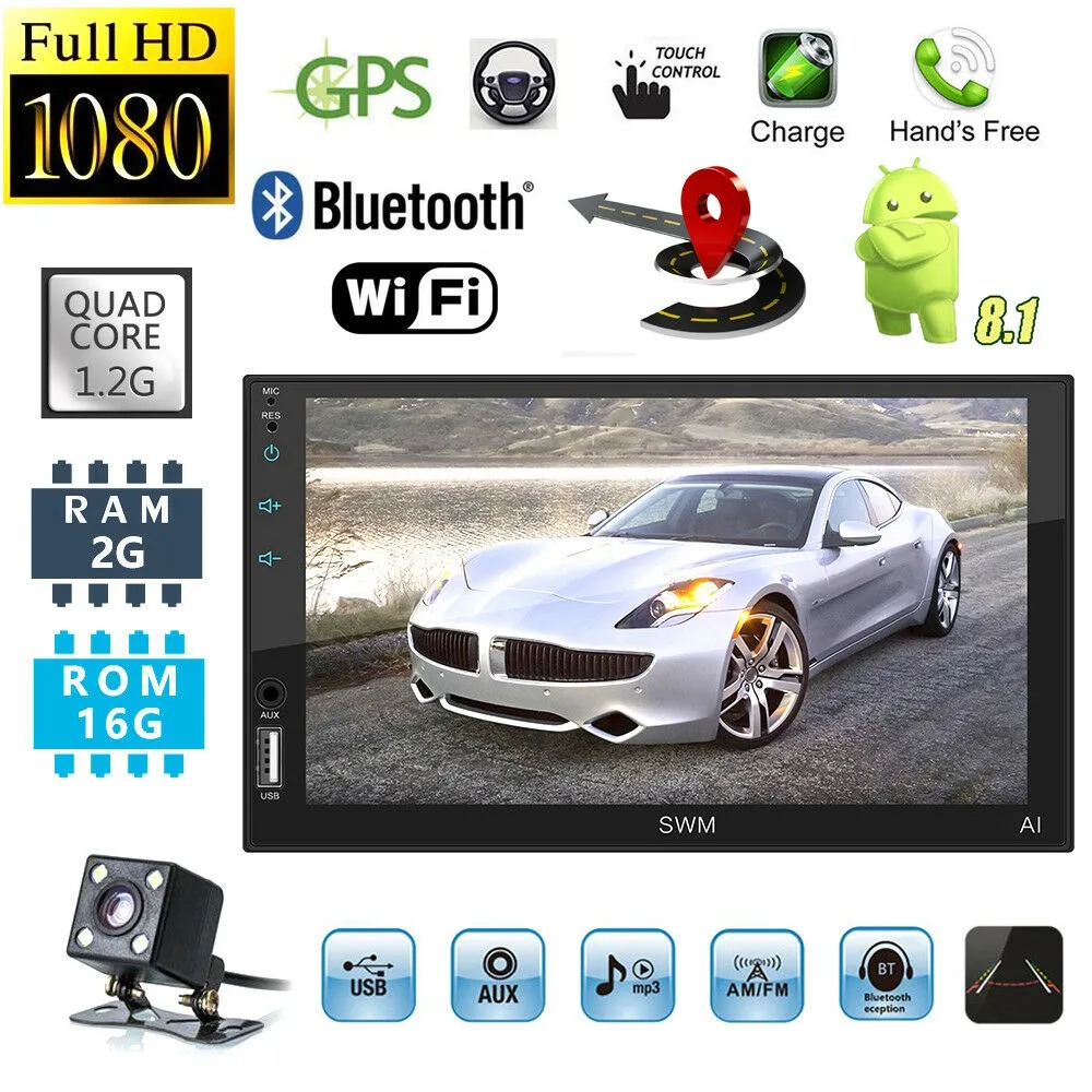 Android 8.1 Car Stereo Double Din 7"Car MP5 Player Touch Screen GPS Stereo Radio Bluetooth
Android 8.1 Car Stereo Double Din 7"Car MP5 Player Touch Screen GPS Stereo Radio Bluetooth