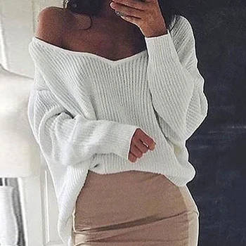 Sexy Off Shoulder V-Neck Split Knitted Sweater New Women Brand Pullovers Knitwear Autumn Winter Jumper Pull Over Clothes Femme
Sexy Off Shoulder V-Neck Split Knitted Sweater New Women Brand Pullovers Knitwear Autumn Winter Jumper Pull Over Clothes Femme