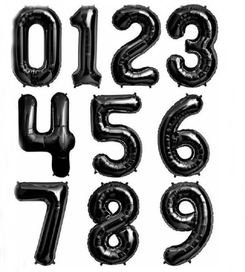 1pcs black Number Foil Balloons Digit Helium balon wedding decorations Birthday Party baby shower Supplies
1pcs black Number Foil Balloons Digit Helium balon wedding decorations Birthday Party baby shower Supplies
