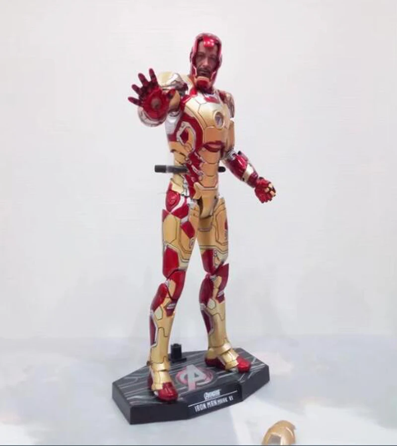 LED Light HC Iron Man Mark MK 42 RED x GOLD PVC Action Figure Collectible Model Toy with LED Light 28cm (4)