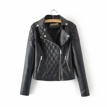 fashion women quilting PU Leather jackets office ladies vintage black jacket cool girls slim short coats feminine female outfit
fashion women quilting PU Leather jackets office ladies vintage black jacket cool girls slim short coats feminine female outfit