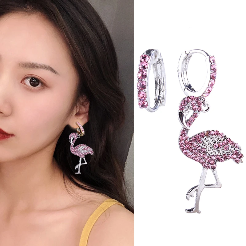 Cute Pink Flamingo Earrings for Women Girls Asymmetrical Earrings Paved Rhinestone Dangle Earrings Fashion Valentine's Day Gifts
Cute Pink Flamingo Earrings for Women Girls Asymmetrical Earrings Paved Rhinestone Dangle Earrings Fashion Valentine's Day Gifts