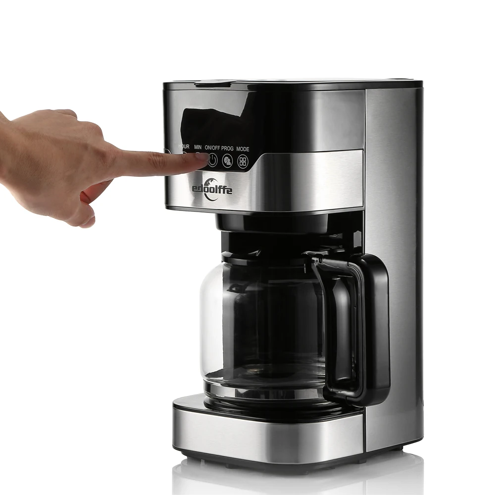 EDOOLFFE MD - 259T Smart Programmable Drip Coffee Machine With Glass Pot 1.5L Anti-Drip Stainless Steel Electric Coffee Maker
EDOOLFFE MD - 259T Smart Programmable Drip Coffee Machine With Glass Pot 1.5L Anti-Drip Stainless Steel Electric Coffee Maker