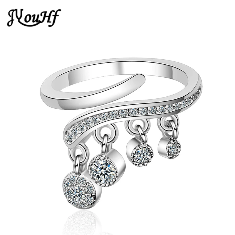 JYouHF New Fashion Hanging Round Zircon Tassel Adjustable Finger Rings Jewelry 925 Sterling Silver Rings for Women Bague Femme
JYouHF New Fashion Hanging Round Zircon Tassel Adjustable Finger Rings Jewelry 925 Sterling Silver Rings for Women Bague Femme