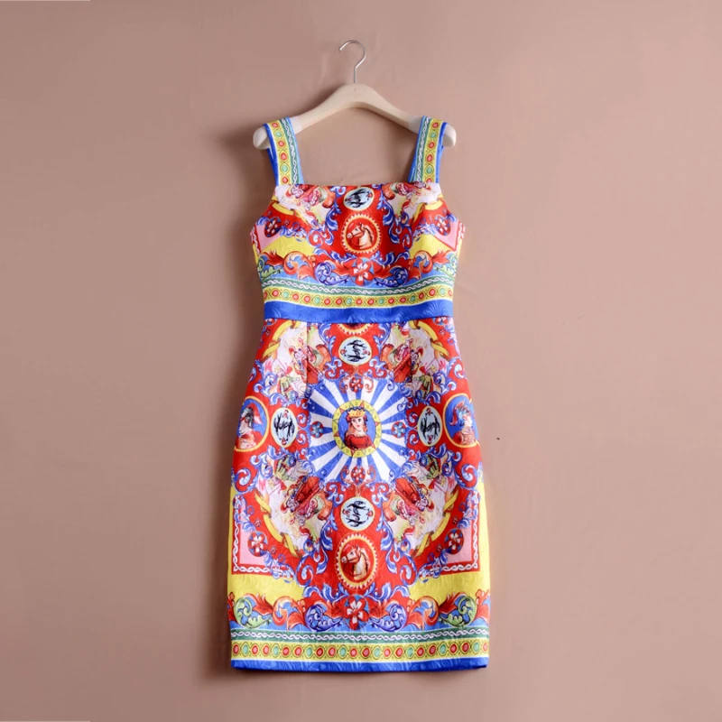 Retro Royal Print Dresses 2016 New Fashion Brand Runway Vintage Printed Sleeveless Summer Women Brand Dress
Retro Royal Print Dresses 2016 New Fashion Brand Runway Vintage Printed Sleeveless Summer Women Brand Dress