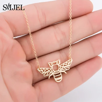 SMJEL Cute Animal Origami Bee Necklace Pendant for Women Wild Stainless Steel Honey Bee Necklace Choker Jewelry Accessories Gift
SMJEL Cute Animal Origami Bee Necklace Pendant for Women Wild Stainless Steel Honey Bee Necklace Choker Jewelry Accessories Gift