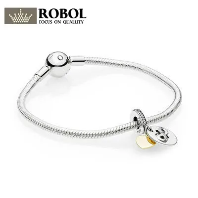 ROBOL New Arrival 100% 925 Sterling Silver Simple Bracelet For Women With Heart Chain Charms Beads Fashion Jewelry Original
ROBOL New Arrival 100% 925 Sterling Silver Simple Bracelet For Women With Heart Chain Charms Beads Fashion Jewelry Original