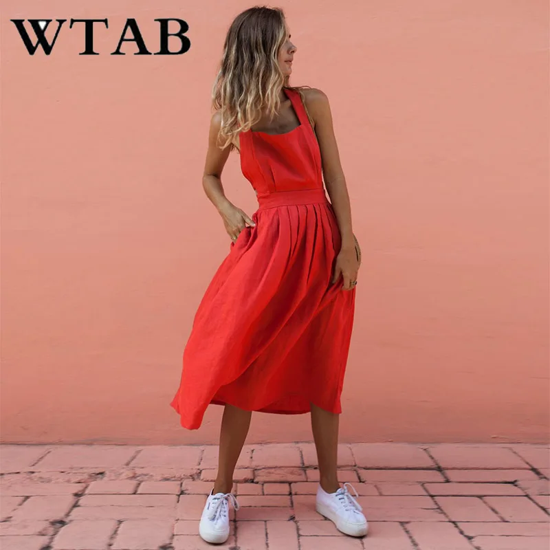 WTAB vestidos sexy backless summer dress 2019 casual button solid brace women dress robe a-line ladies party dresses white femme
WTAB vestidos sexy backless summer dress 2019 casual button solid brace women dress robe a-line ladies party dresses white femme