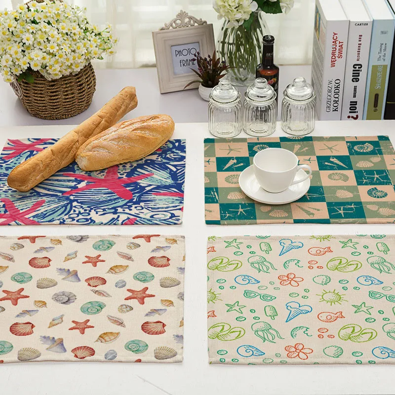 1Pcs Ocean Style Conch Pattern Kitchen Placemat Table Mat Drink Coaster Cotton Linen Pad Dish Cup Mat 42*32cm Home Decor MS0013
1Pcs Ocean Style Conch Pattern Kitchen Placemat Table Mat Drink Coaster Cotton Linen Pad Dish Cup Mat 42*32cm Home Decor MS0013