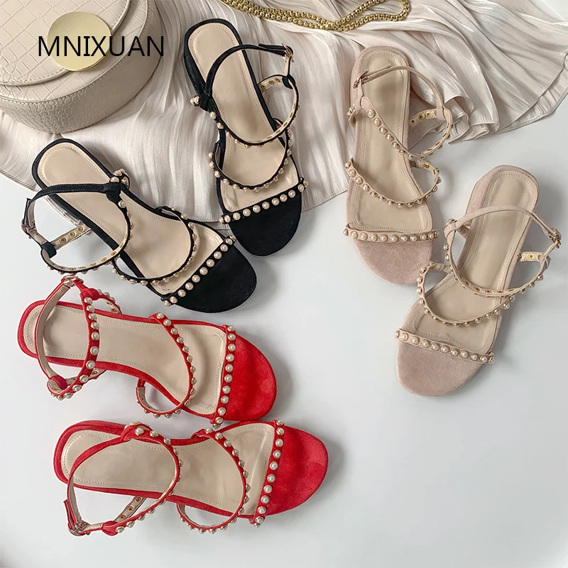 MNIXUAN Luxury summer women shoes gladiator sandals 2019 new open toe sheep suede pearls buckle medium block heels plus size 40
MNIXUAN Luxury summer women shoes gladiator sandals 2019 new open toe sheep suede pearls buckle medium block heels plus size 40