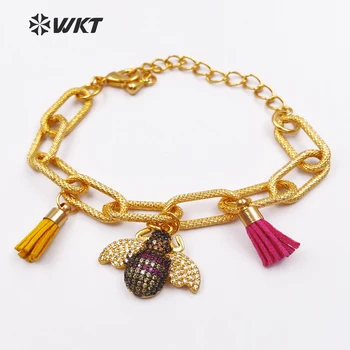 WT-B392 Unique Design Cubic Zirconia Insect Shape Mini Tassel Bracelet Trendy Link Chain Metal Plated In High Quality Bracelet
WT-B392 Unique Design Cubic Zirconia Insect Shape Mini Tassel Bracelet Trendy Link Chain Metal Plated In High Quality Bracelet