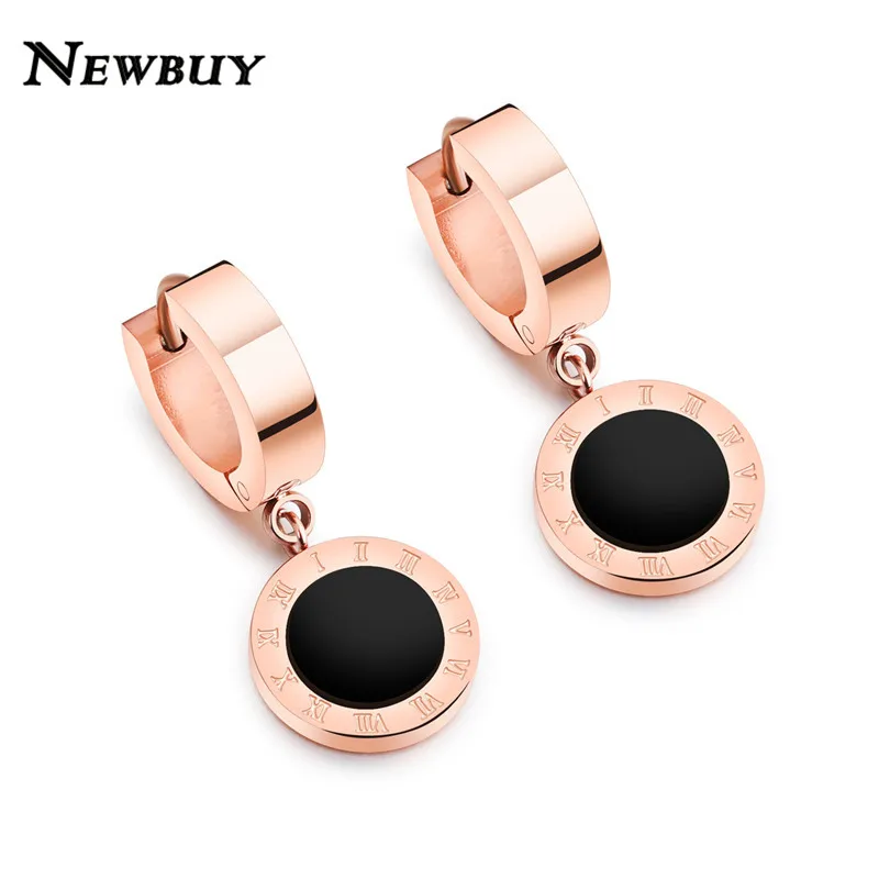 NEWBUY High Quality Stainless Steel Earring Jewelry Rose Gold Color Roman Numerals Design Hoop Earrings For Elegant Women
NEWBUY High Quality Stainless Steel Earring Jewelry Rose Gold Color Roman Numerals Design Hoop Earrings For Elegant Women