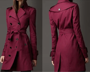 Autumn New Pattern Women Both Row Buckle Long Windbreaker Casual Trench 
Autumn New Pattern Women Both Row Buckle Long Windbreaker Casual Trench