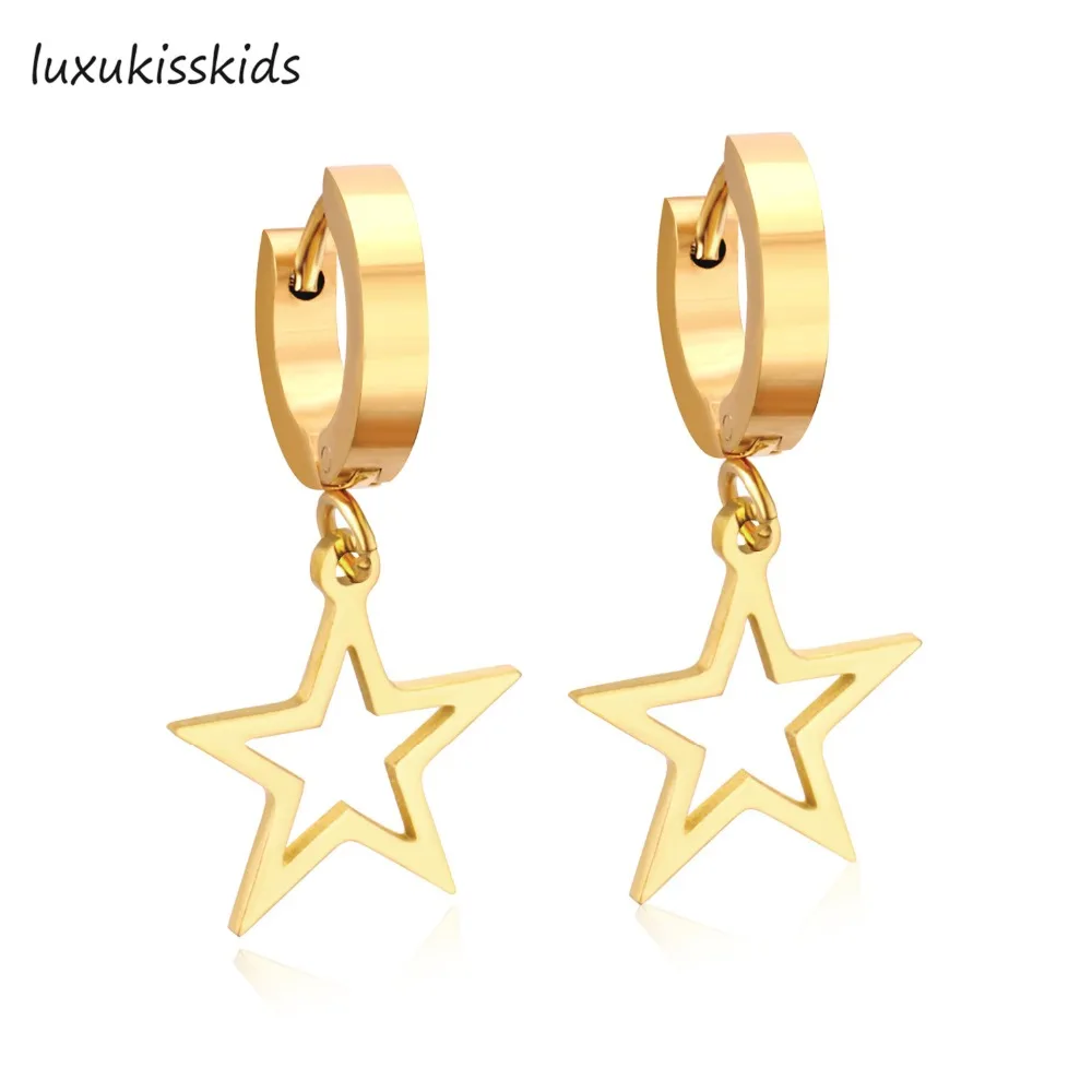 LUXUKISSKIDS Hot Sell European Star Earrings For Women Party Gift Eco-friendly Stainless Steel Brincos Lucky Jewelry,Gold/Silver
LUXUKISSKIDS Hot Sell European Star Earrings For Women Party Gift Eco-friendly Stainless Steel Brincos Lucky Jewelry,Gold/Silver
