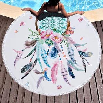 2018 European colorful flower Feather Hot Round Beach Towel Summer Vacation Holiday Seaside Shawl Towel Peacock Feather 150cm
2018 European colorful flower Feather Hot Round Beach Towel Summer Vacation Holiday Seaside Shawl Towel Peacock Feather 150cm