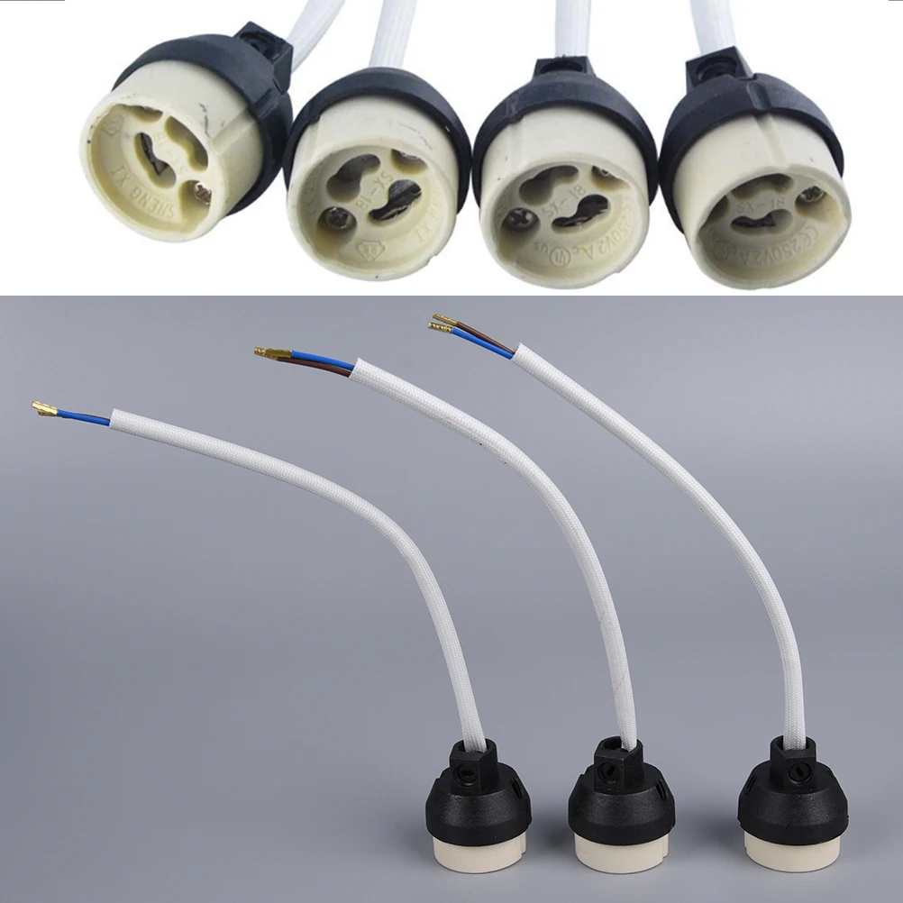 

GU10 Base Socket Adapter Ceramic Wire Connector Porcelain Halogen GU10 Lamp Holder LampHolder for LED Spot Light Bulb