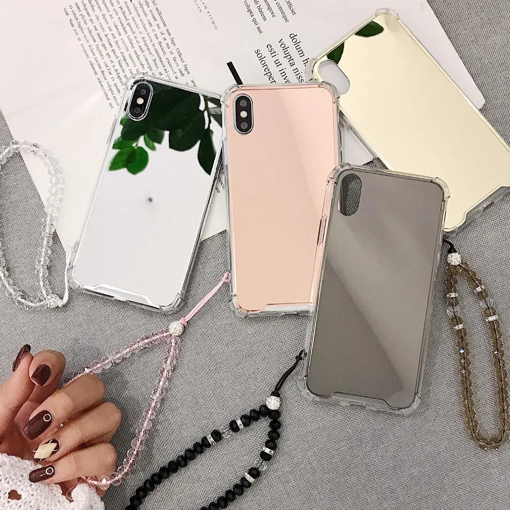 Mirror Case For iPhone X XR XS Max 6 6S 7 8 Plus 5s SE Phone Cover Beads Strap For Samsung Galaxy Note 9 S8 S9 Plus S10E Coque
Mirror Case For iPhone X XR XS Max 6 6S 7 8 Plus 5s SE Phone Cover Beads Strap For Samsung Galaxy Note 9 S8 S9 Plus S10E Coque