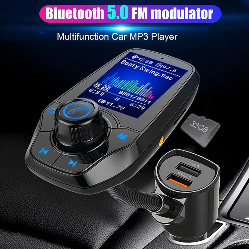 JINSERTA 3.5mm AUX FM Modulator Bluetooth Car Kit MP3 Player Dual USB Ports QC3.0 Quick Charger 1.8" TFT Display Hands free
JINSERTA 3.5mm AUX FM Modulator Bluetooth Car Kit MP3 Player Dual USB Ports QC3.0 Quick Charger 1.8" TFT Display Hands free