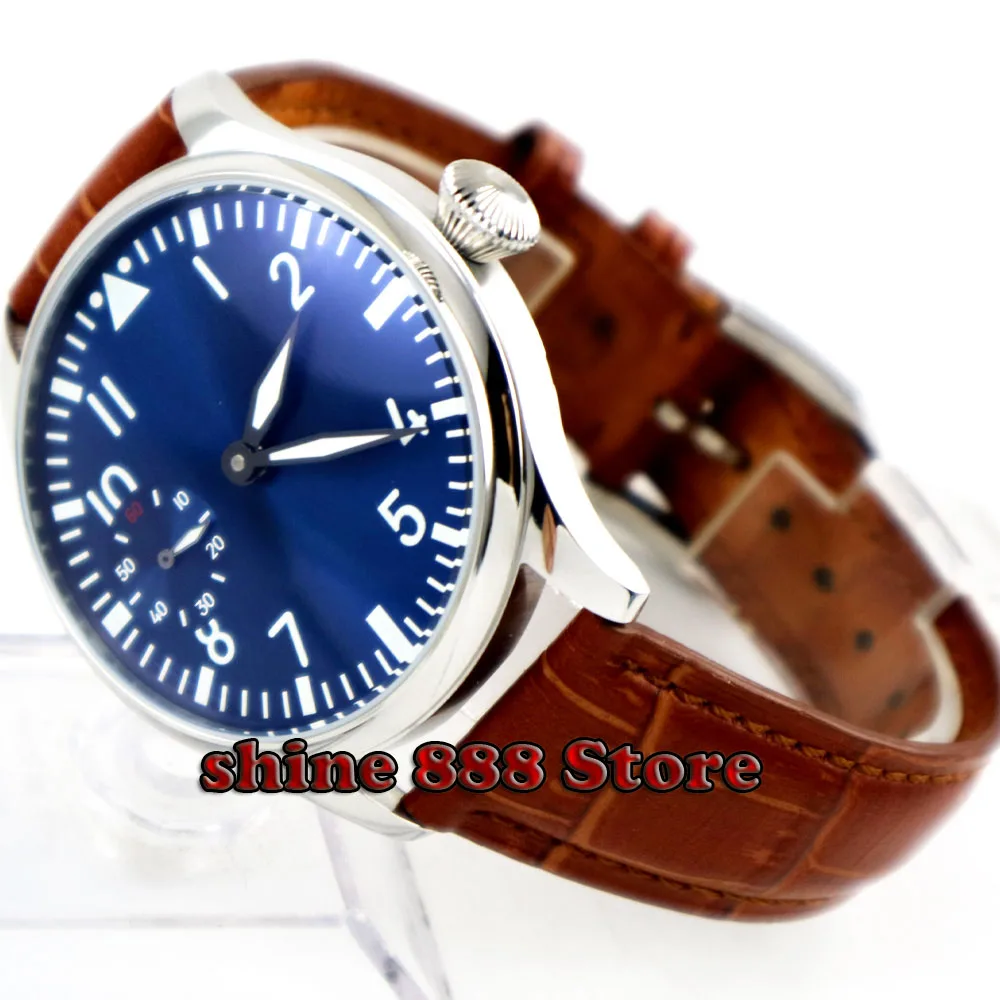 new fashion 44mm PARNIS blue dial Brown strap Asian 6497 17 jewels Mechanical Hand Wind movement men's watch
new fashion 44mm PARNIS blue dial Brown strap Asian 6497 17 jewels Mechanical Hand Wind movement men's watch