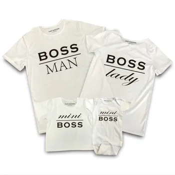 Summer Family Matching Outfits Mommy Daddy Kid Son T-Shirt Baby Romper Clothes Children Tee Letter Mini BOSS MAN Lady Print Top
Summer Family Matching Outfits Mommy Daddy Kid Son T-Shirt Baby Romper Clothes Children Tee Letter Mini BOSS MAN Lady Print Top