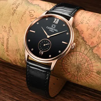 Carnival Fashion Quartz Watch Men Waterproof Mens Watches Top Brand Luxury Watches Simple Black Leather Strap Clock reloj hombre
Carnival Fashion Quartz Watch Men Waterproof Mens Watches Top Brand Luxury Watches Simple Black Leather Strap Clock reloj hombre