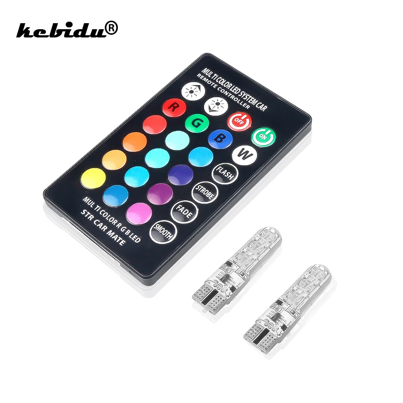 kebidu Remote Control with 2pcs T10 W5W LED Car Lights LED Bulbs RGB 194 168 501 Strobe Led Lamp Reading Lights White Red 12V
kebidu Remote Control with 2pcs T10 W5W LED Car Lights LED Bulbs RGB 194 168 501 Strobe Led Lamp Reading Lights White Red 12V