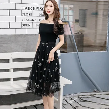 2019 Summer ladies plus size elegant midi dress slash neck sexy pinched waist sequins mesh ball gown Dress party Dress S-XXXL
2019 Summer ladies plus size elegant midi dress slash neck sexy pinched waist sequins mesh ball gown Dress party Dress S-XXXL