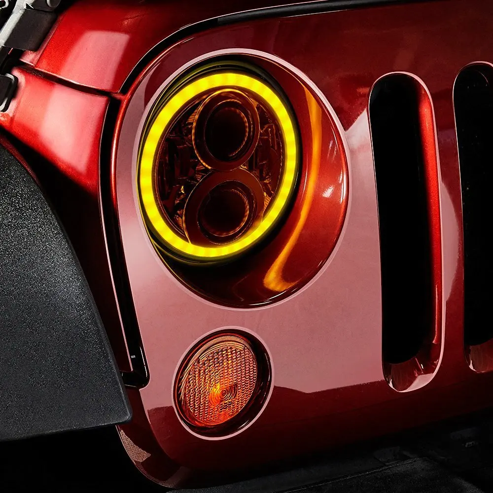 2x 7 Inch Round Headlight 50w High Low Beam with Amber Signal White DRL Halo For Jeep Wrangler JK TJ YJ
2x 7 Inch Round Headlight 50w High Low Beam with Amber Signal White DRL Halo For Jeep Wrangler JK TJ YJ