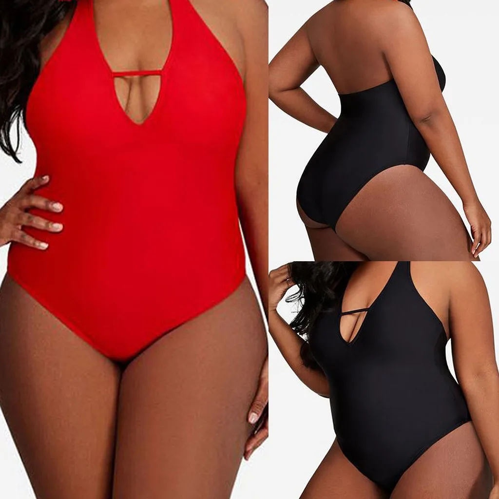 Fashion Women Plus Size 3XL Large Solid Color Black Red Sexy V Neck Bikini Set One-Piece Swimwear Summer Backless Beach Monokini
Fashion Women Plus Size 3XL Large Solid Color Black Red Sexy V Neck Bikini Set One-Piece Swimwear Summer Backless Beach Monokini