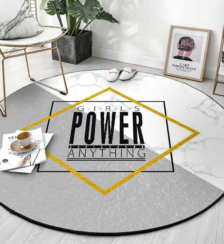Round Carpet Geometric Pattern Printed Soft Carpets Anti-slip Rugs Computer Chair Mat Floor for Home Decor Kids Room | Дом и сад