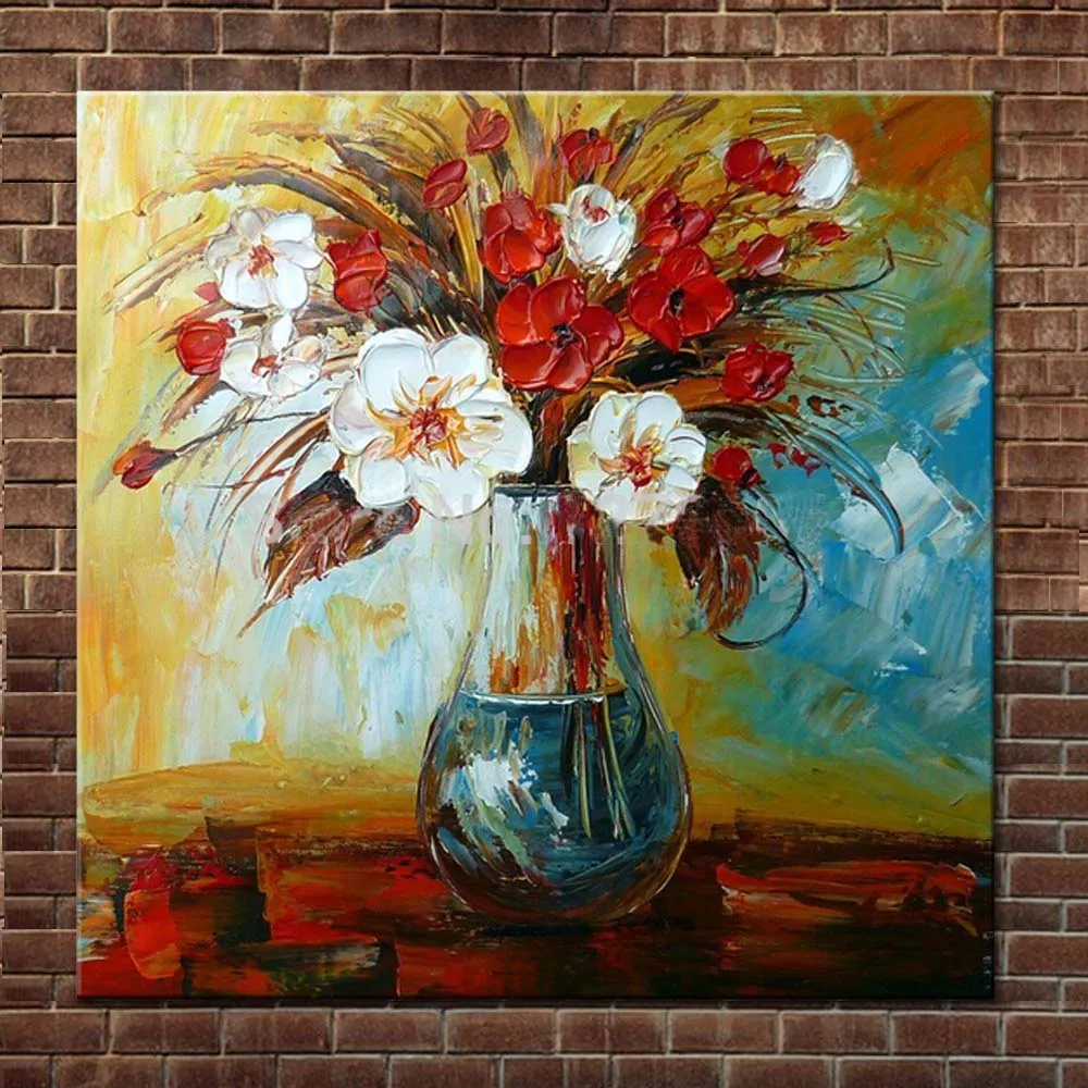 Hand Painted Abstract Canvas Impasto Palette Vase FLower Oil Painting Abstract Flower Wall Picture Living Room Home Wall Decor
Hand Painted Abstract Canvas Impasto Palette Vase FLower Oil Painting Abstract Flower Wall Picture Living Room Home Wall Decor