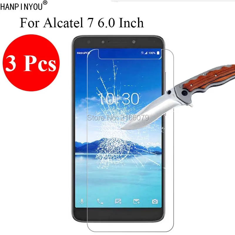 3 Pcs/Lot New 9H 2.5D Tempered Glass Screen Protector For Alcatel 7 6062W 6.0" Phone Protective Film + Clean Tools | Мобильные