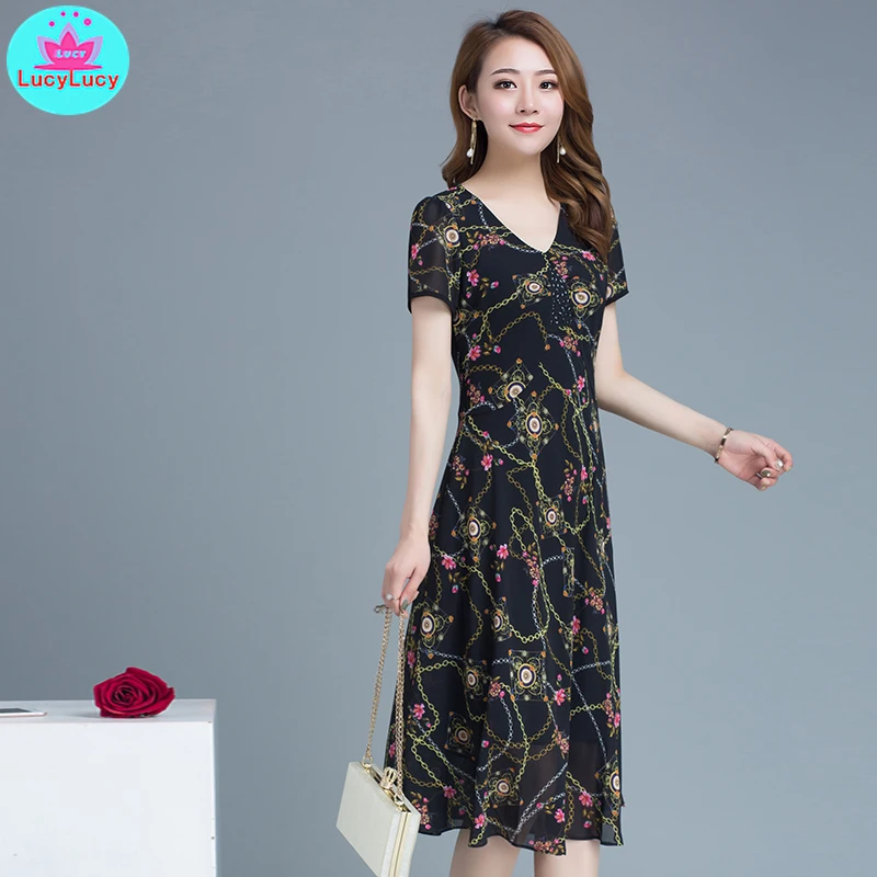 2019 summer new short-sleeved waist in the long retro over the knee was thin long printed chiffon dress female
2019 summer new short-sleeved waist in the long retro over the knee was thin long printed chiffon dress female